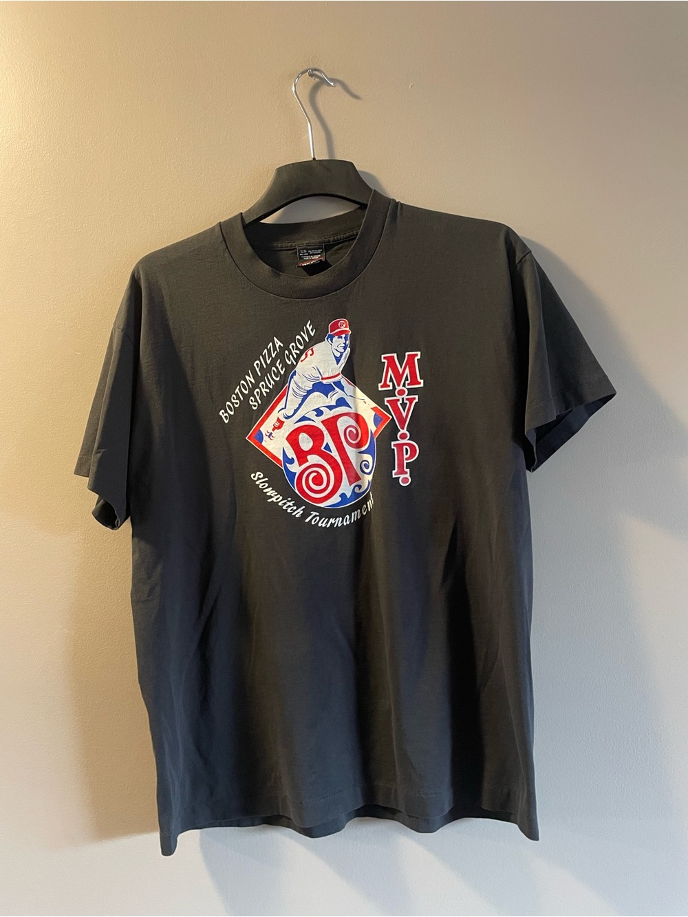Rare Boston pizza MVP Graphic Short-Sleeve T-Shirt in Black
